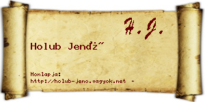 Holub Jenő névjegykártya